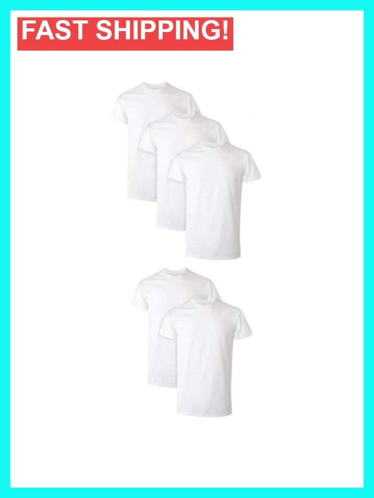 Men's Moisture-Wicking Performance Undershirt, Crewneck, 5-Pack